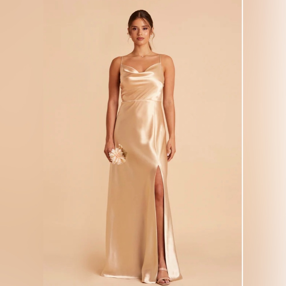 BIRDY GRAY - SATIN GOLD BRIDESMAID DRESS